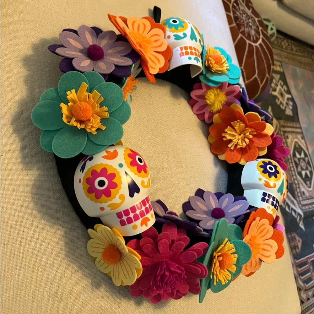Target Dia de Los Muertos Sugar Skull Wreath